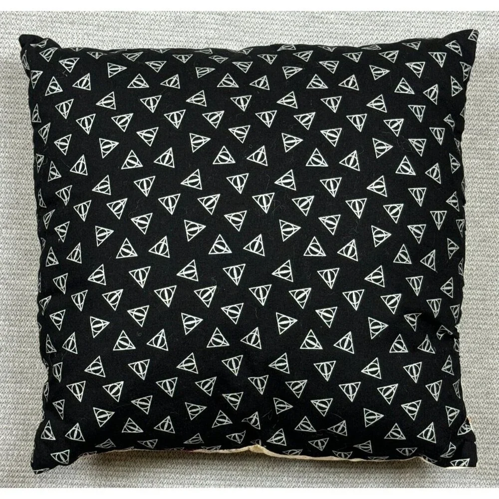 Harry Potter Throw Pillow 12"X12" The Marauders Map Beige Black Red Square - Picture 2 of 6